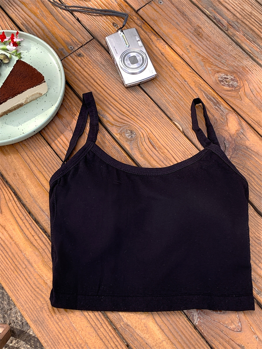 Hot Girl Cross Beauty Back One-Piece Chest Pad Wrapped Chest Outer Wear Breathable Fixed Cup Gather Backless Sling Inner Tube Top