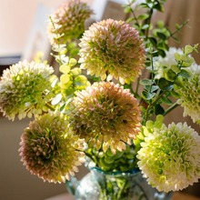 仿真蜂巢果葱乒乓球绣球花假花客厅餐桌摆件装饰蒲公英仿真花