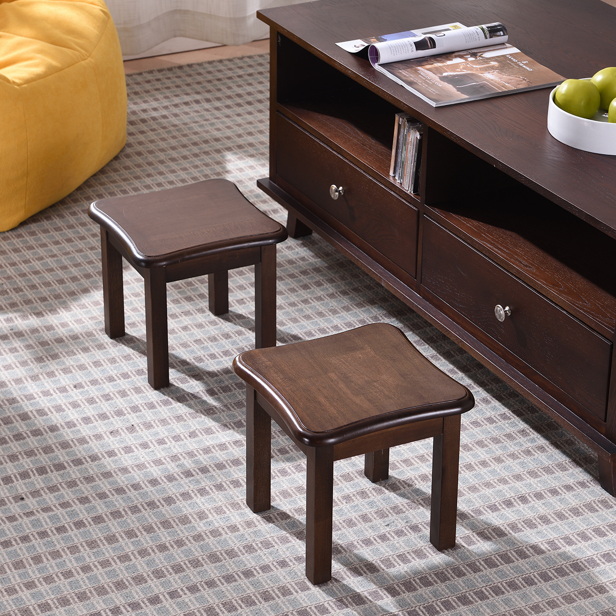 小凳子家用矮凳小板凳现代简约客厅小椅子实木茶几方凳换鞋凳木凳