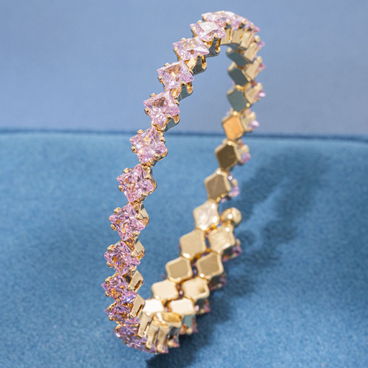 Square Pink Zirconium Bracelet