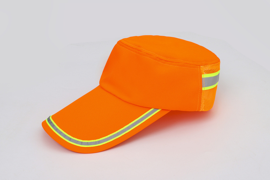 春秋男女环卫蓝色帽子清洁工网帽绿化工程防晒反光条盖帽免费刺绣