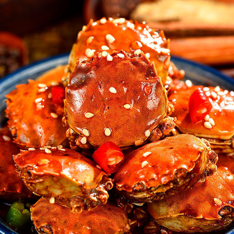 批发即食香辣蟹小螃蟹罐装麻辣蟹海鲜小零食吮指蟹代发厂工厂批发