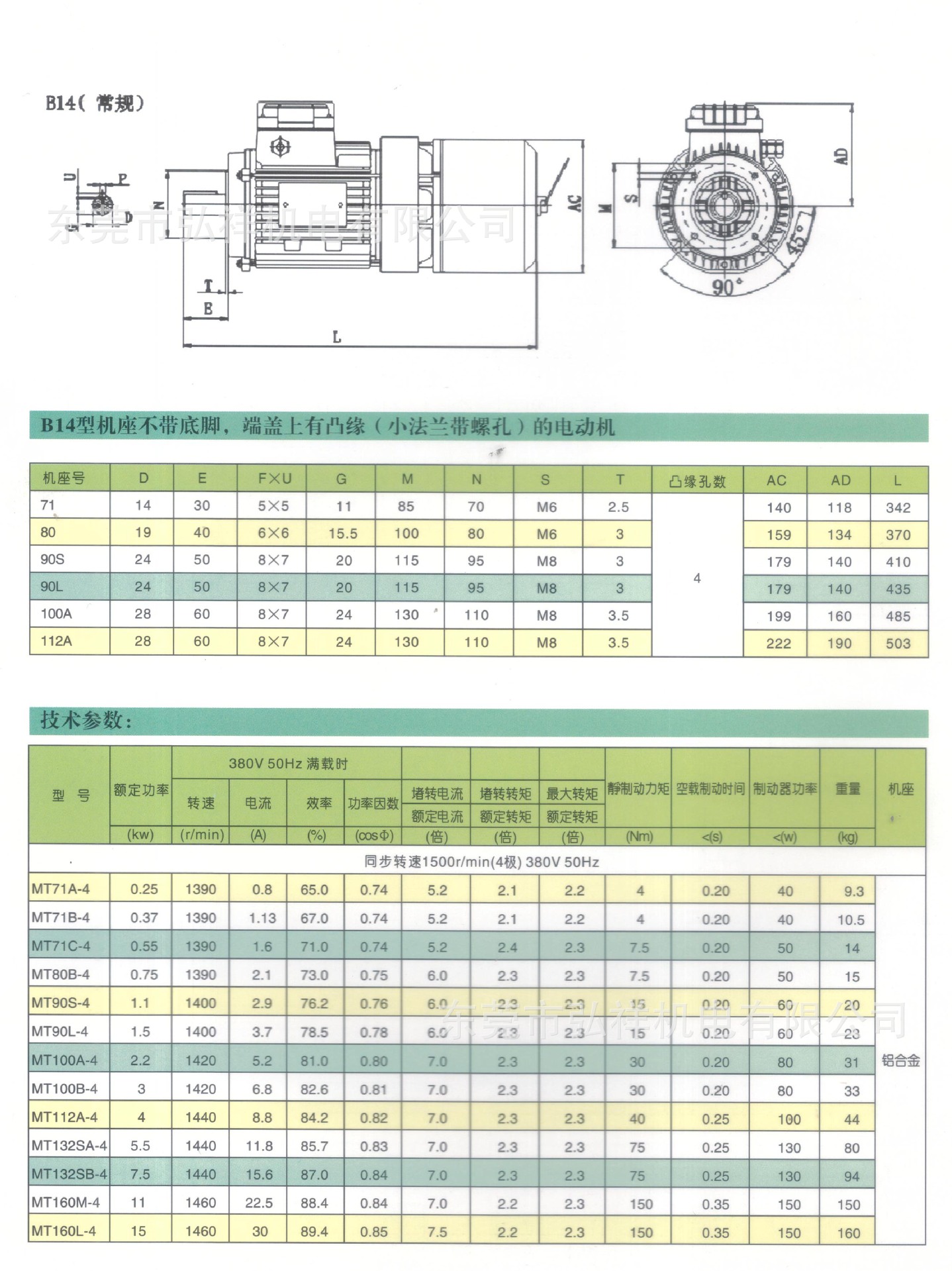 意大利款380v交流制动刹车电机 0.37kw 0.75kw 1.1kw 1.5kw 2.2kw