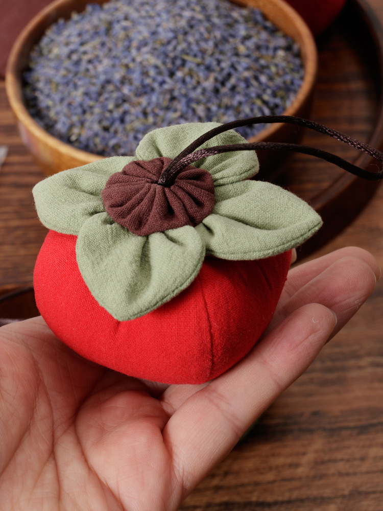 新年柿柿如意香囊diy材料包 端午薰衣草艾草事事如意手工柿子香包