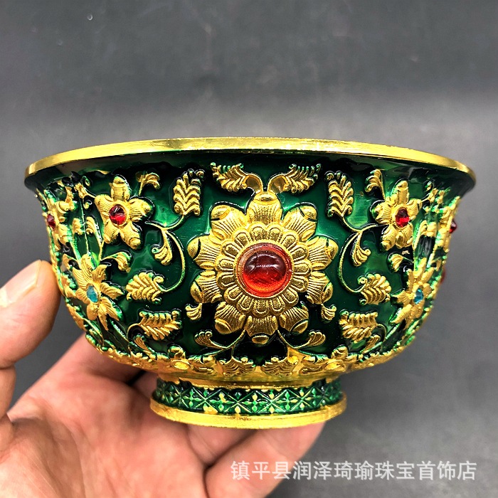 古玩古董杂项收藏大清乾隆年制花开富贵景泰蓝花开富贵碗-阿里巴巴