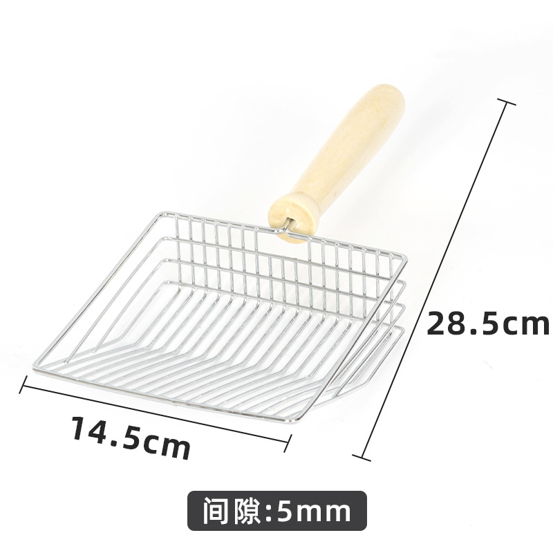 Wholesale Large Wooden Handle Metal Cat Litter Scoop Dogs and Cats Poop Cleaning Artifact Pet Cleaning Supplies