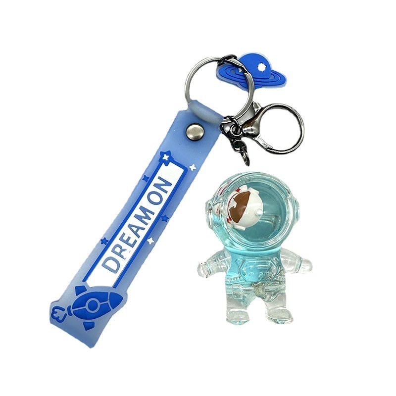 Fashion Astronaut Quicksand Bottle Keychain Transparent Drifting Bottle Spaceman Doll Exquisite Car Bag Key Chain