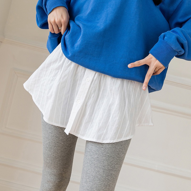 春秋卫衣打底屁帘下摆遮屁股半身裙女2021叠穿内搭小白裙