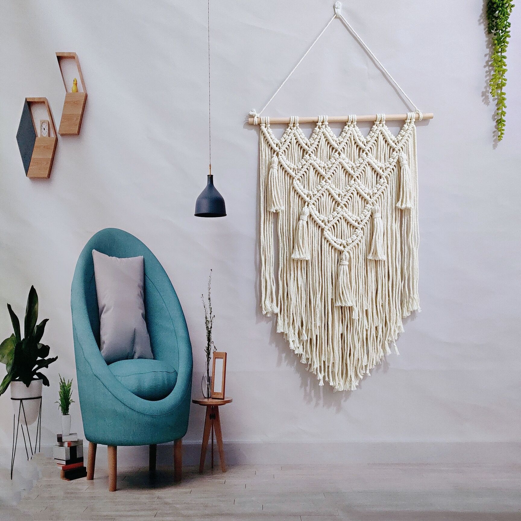 波西米亚手工编织挂毯流苏创意壁挂新疆棉墙饰装饰品婚礼跨境饰品