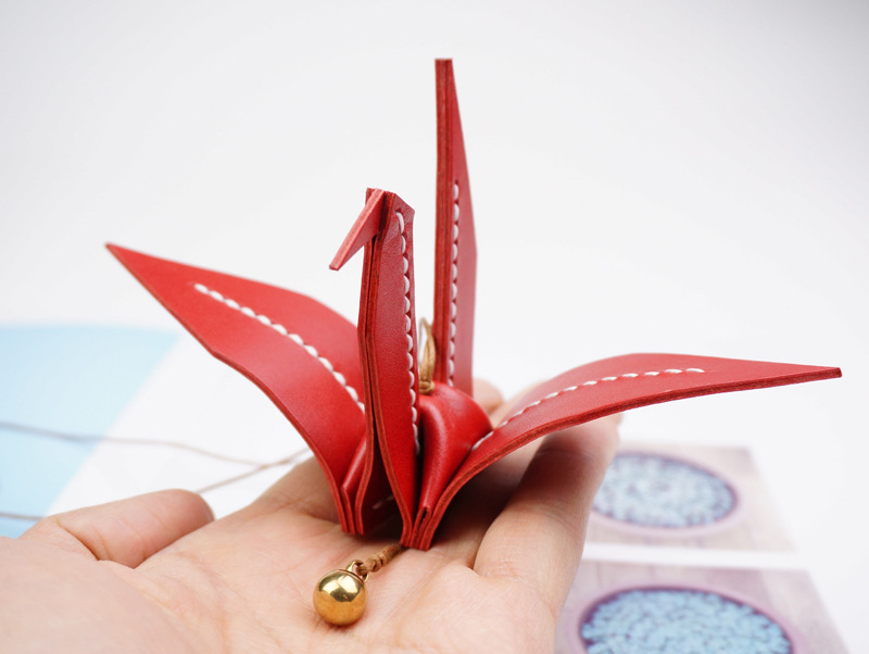 千纸鹤汽车挂件手工制作子曰意大利牛皮创意包挂车饰保平安送礼