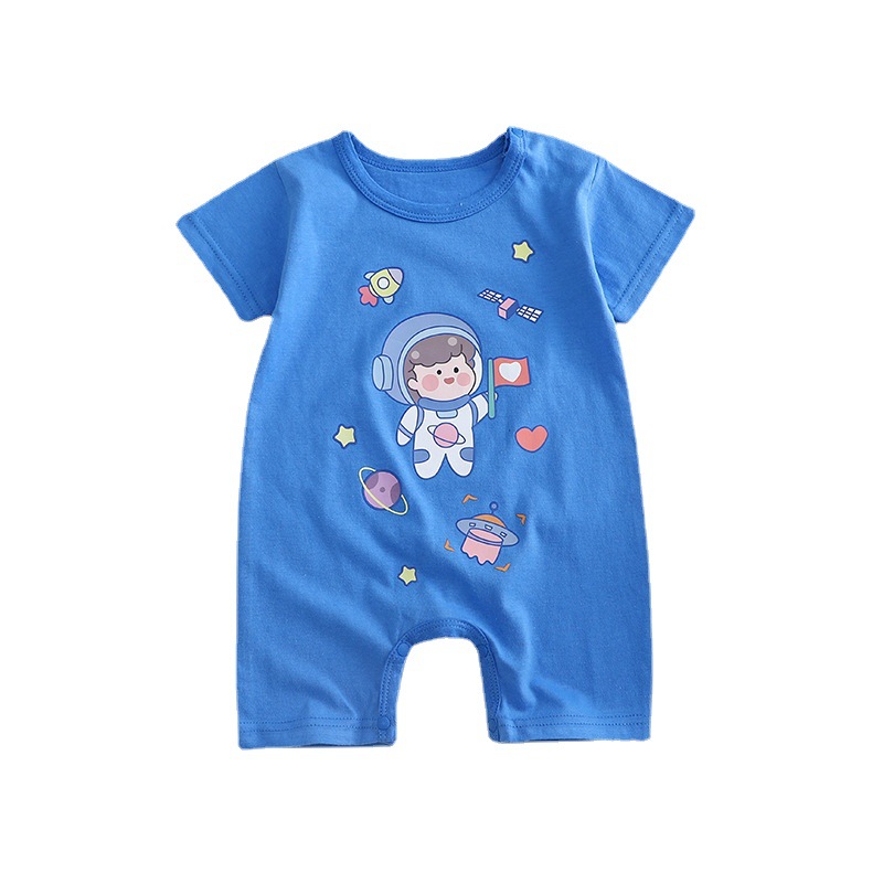 2022 Baby Romper Cotton Summer New Korean Style Baby Boy Thin Women's Short-Sleeved Children's Jumpsuit Romper