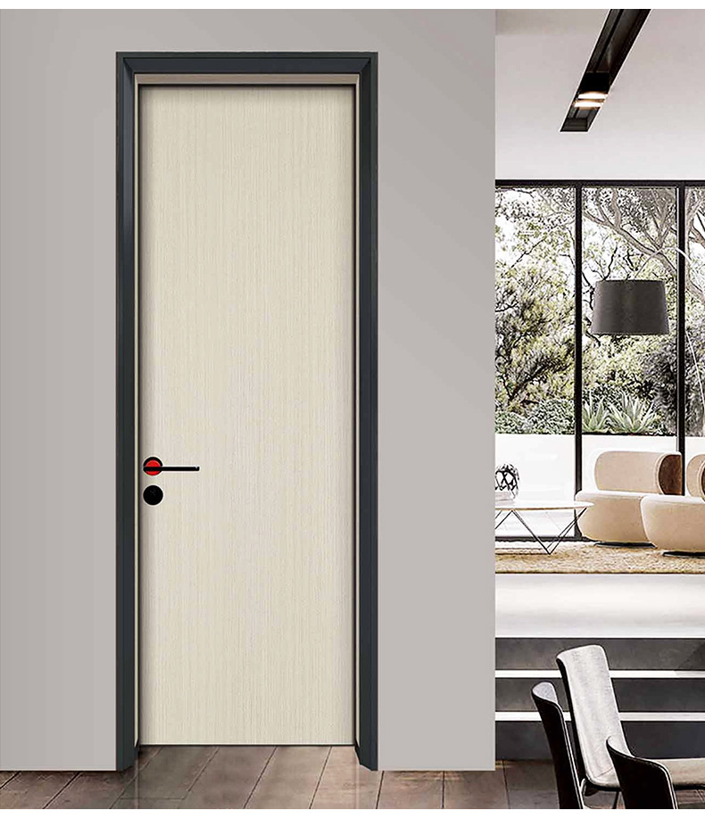 轻奢极简铝框木门窄边铝合金门环保室内门生态实木复合房门卧室门