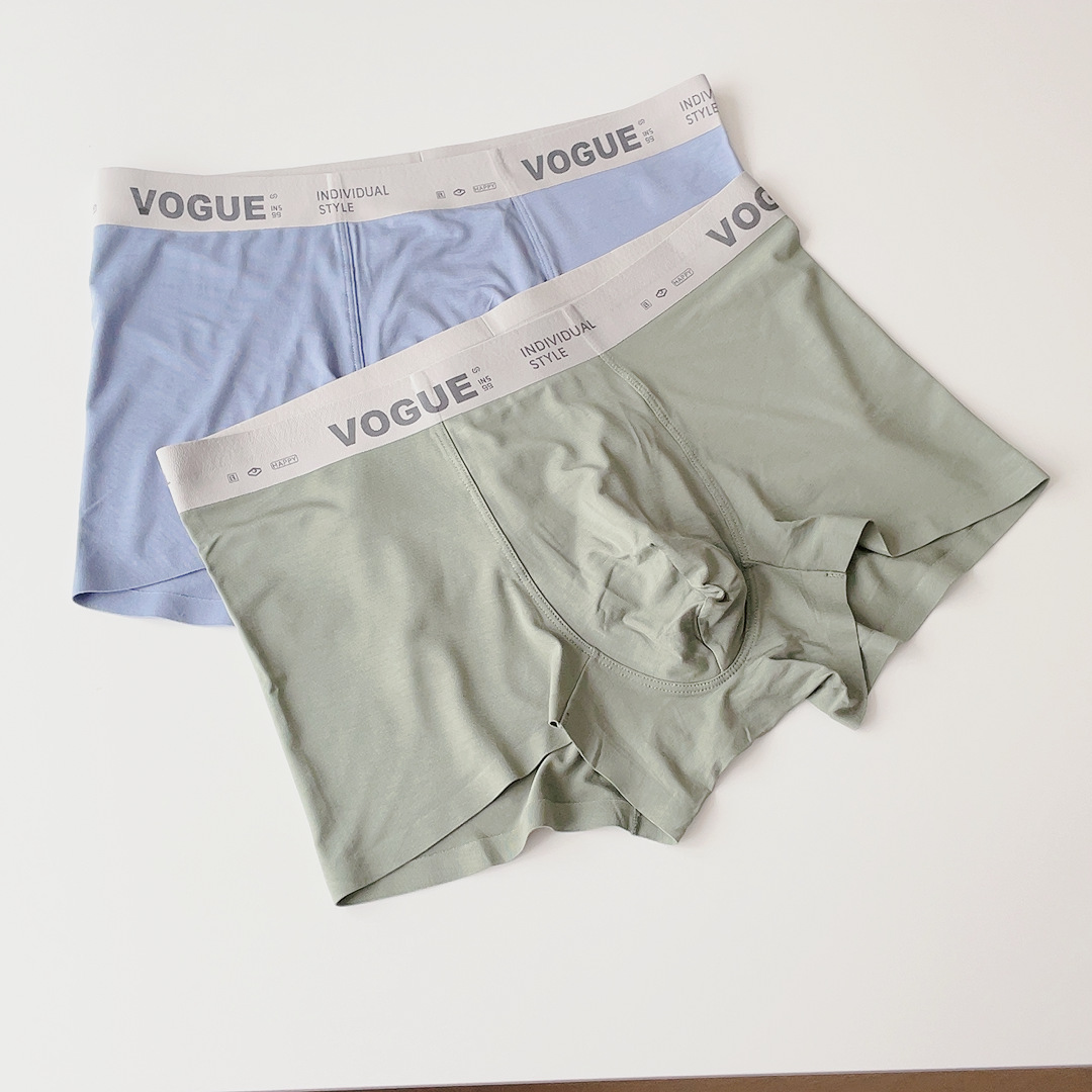 春夏款舒适薄款男士内裤莫代尔字母平角裤男中腰内裤实体店货源