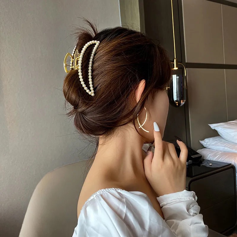 网红金属发夹洗澡后脑勺抓夹 韩国ins鲨鱼夹优雅气质发抓头饰女