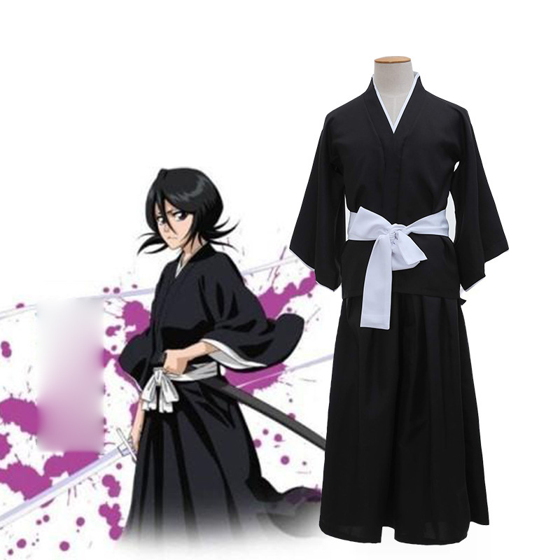 日本动漫死神cos服 朽木露琪亚死霸装冬狮郎cosplay动漫服装 现货