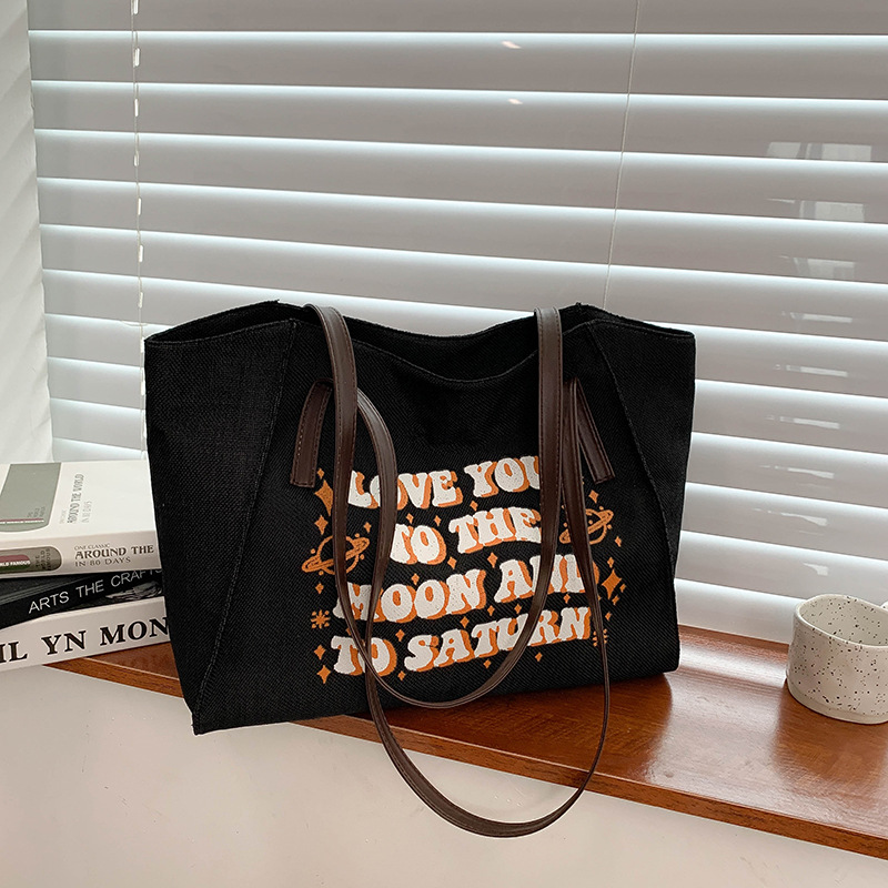 Large Capacity Casual Large Letter Bag Women's Bag 2022 Autumn New Fashion Canvas Tote Bag Fashion Handbag Large