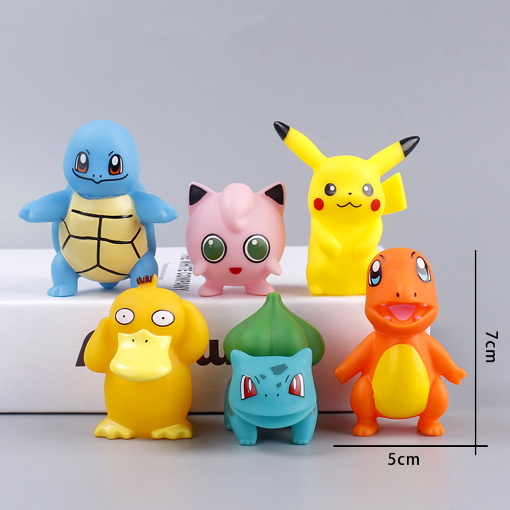 搪胶款精灵手办龟龟小火龙黄色小鸭儿童生日蛋糕装饰扭蛋娃娃