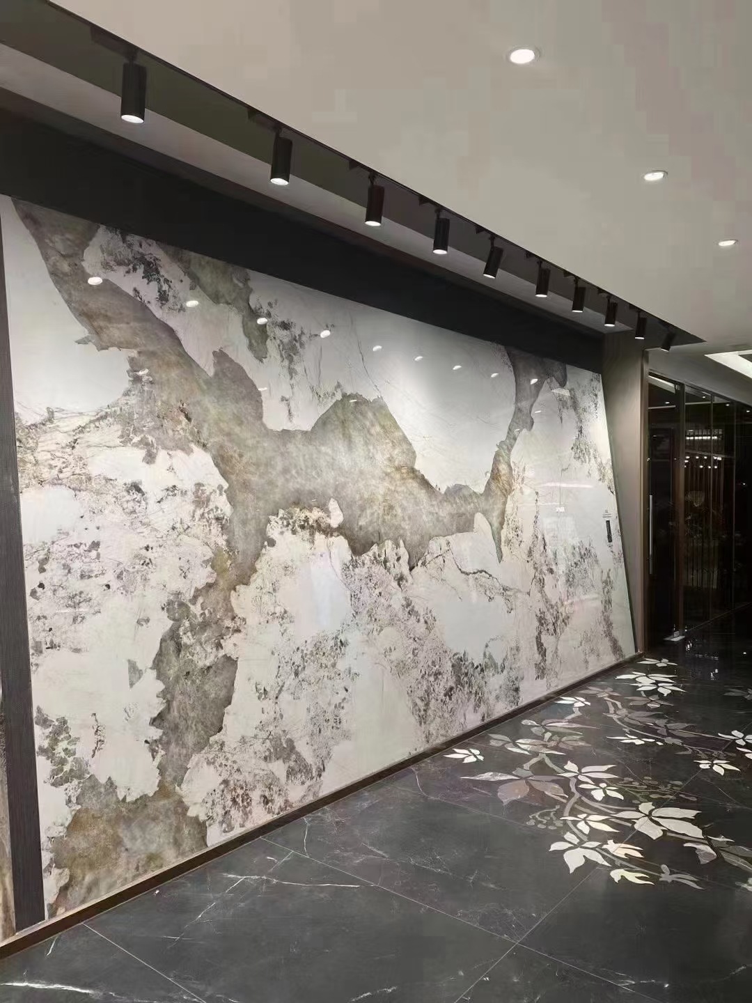 佛山岩板瓷砖批发潘多拉1200*2400现代亮光连纹大理石大板背景墙