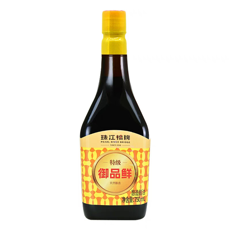 珠江桥御品鲜750ml/瓶酿造酱油浓鲜出口酱油 烹调凉拌炒菜