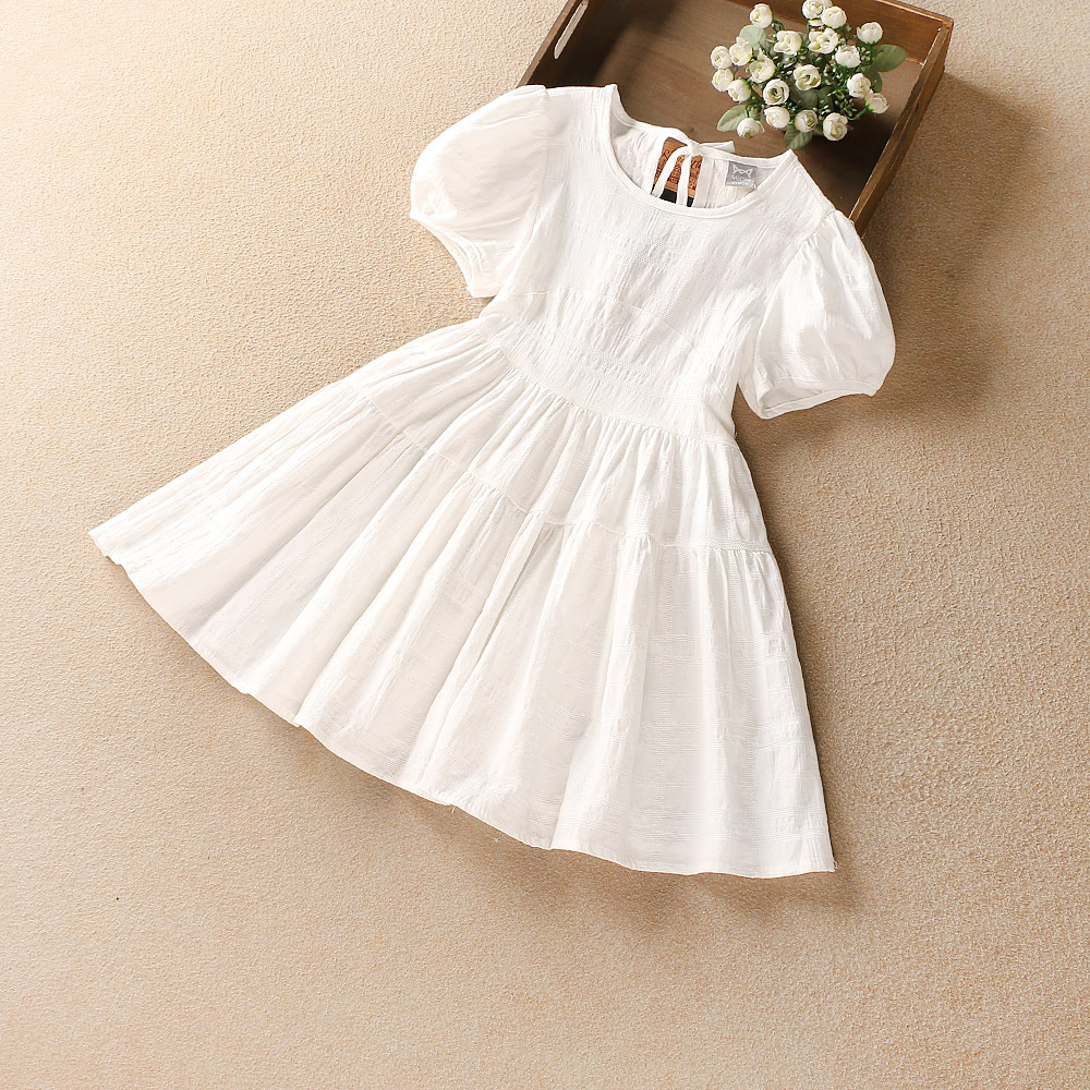 夏季女童短袖连衣裙2022新款童裙儿童白裙子小女孩棉布裙110-150