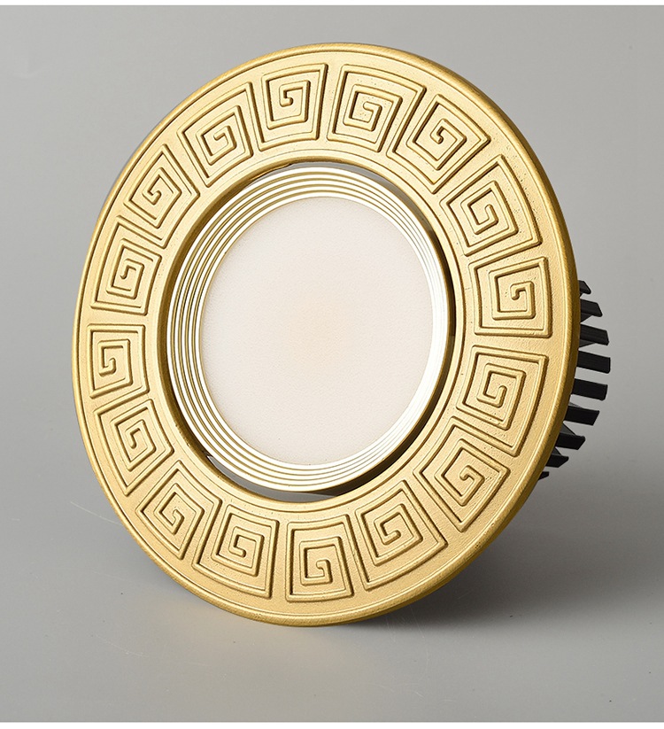 新中式全铜防眩射灯led筒灯开孔7.5嵌入式客厅洗墙洞灯过道天花灯