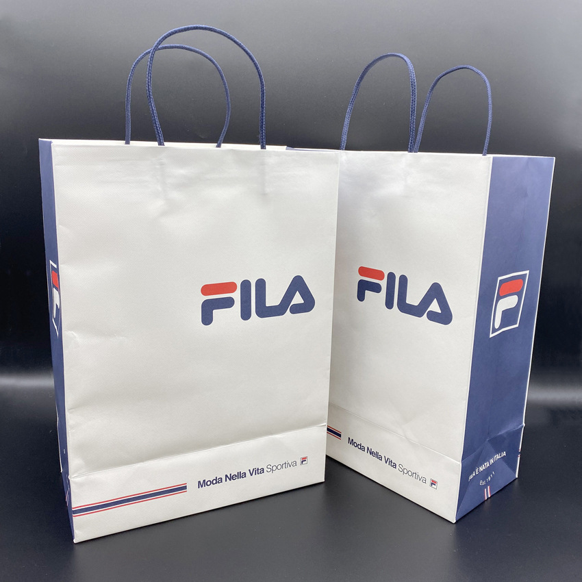 现货纸袋fla斐乐手提袋专柜原装正品加厚纸袋中号菲飞乐包装袋售