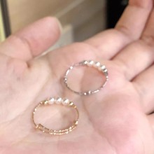 简约戒指女小众设计感S925纯银轻奢小众时尚独特个性素圈珍珠指环