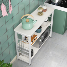 厨房置物架家用长窄桌子切菜台微波炉置地式收纳架操作台防锈晴文