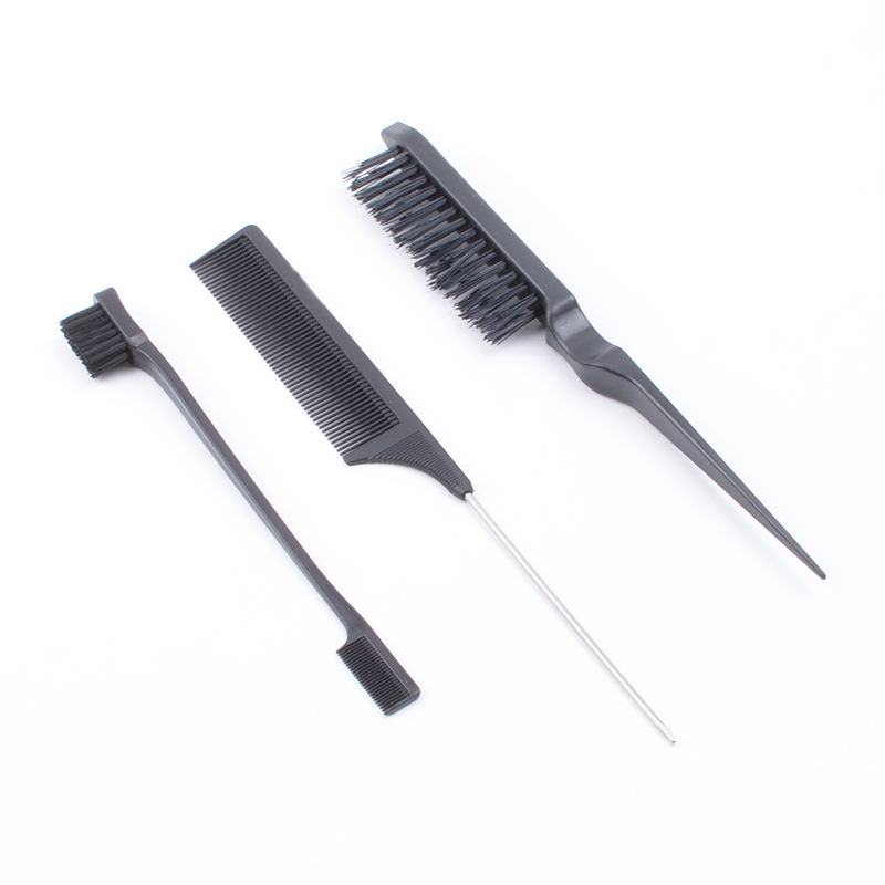 Hairdressing Tail Comb Double Comb Three Rows Fluff Comb Style Brush Toothbrush Type Eyebrow Brush Makeup Updo Brush Set Tools