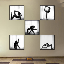 瑜伽馆装饰画健身房瑜伽房墙面瑜伽体式海报挂画培训室舞蹈房壁画