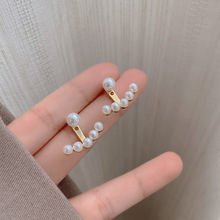 后挂式法式珍珠耳钉韩国简约时尚耳环女网红一款两戴小众气质耳饰