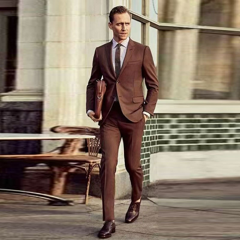 欧美外贸新款亚马逊速卖通男士西服两件套套装大码西装简约礼服