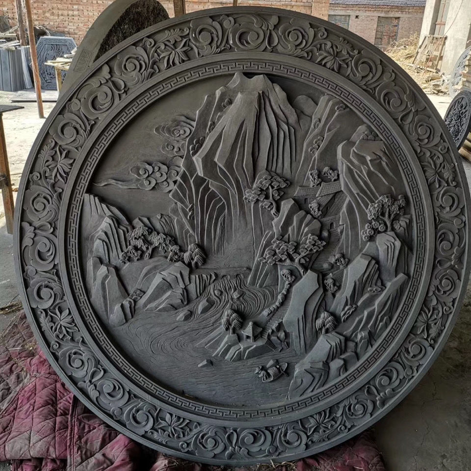 圆形砖雕仿古砖雕浮雕影壁照壁墙挂件中式古建四合院砖雕