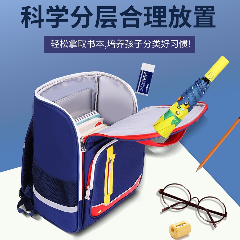 British Children's Schoolbag Men's Large Capacity Lightweight Decompression Spine Protection Wear-Resistant Preppy Style Backpack Grade 1-6 Wholesale
