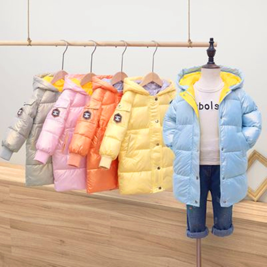 2024 New Children's down and Wadded Jacket Autumn and Winter Boys and Girls Thickened Coat Medium and Big Children Mid-Length below the Knee Cotton Clothes