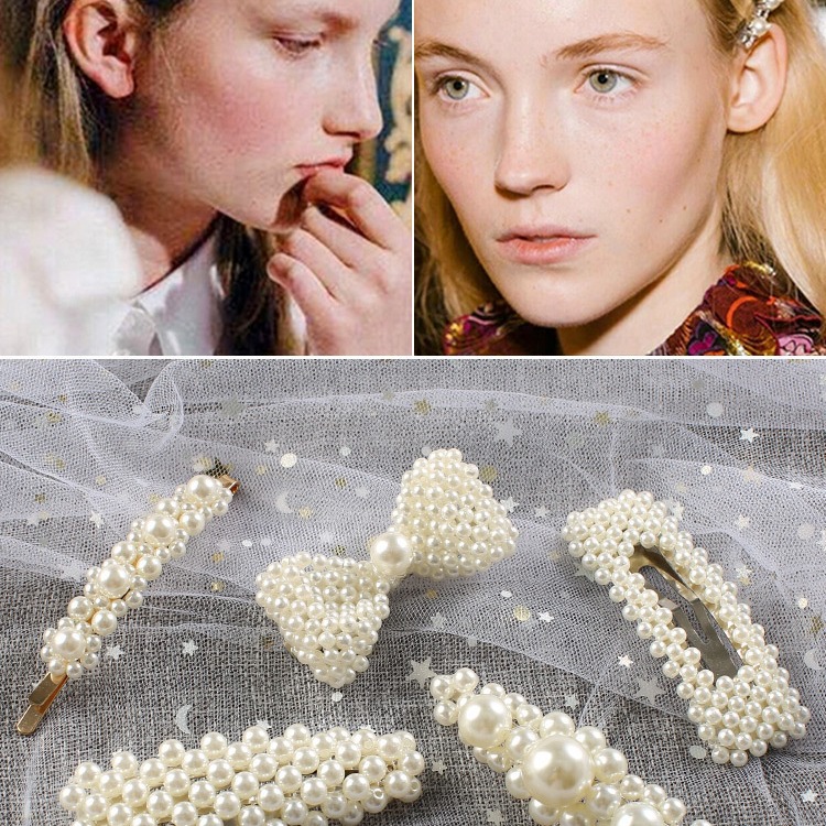 韩国ins珍珠发夹成人边卡优雅顶夹一字夹刘海网红发卡夹子头饰女