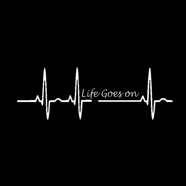 life goes on车贴创意可爱搞笑电动车摩托车心跳后窗玻璃汽车贴纸