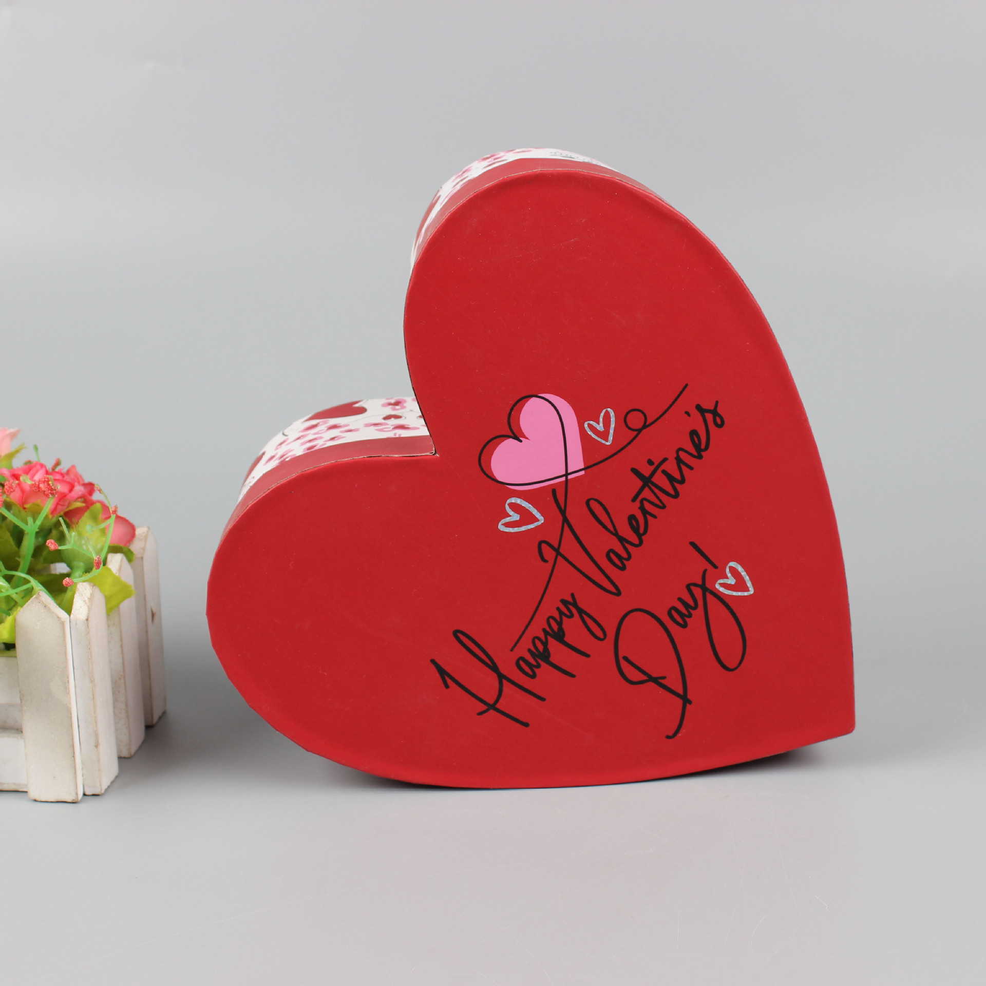 新款触感纸爱心心形礼盒定制小批量蝴蝶结天地盖水果包装盒空盒子