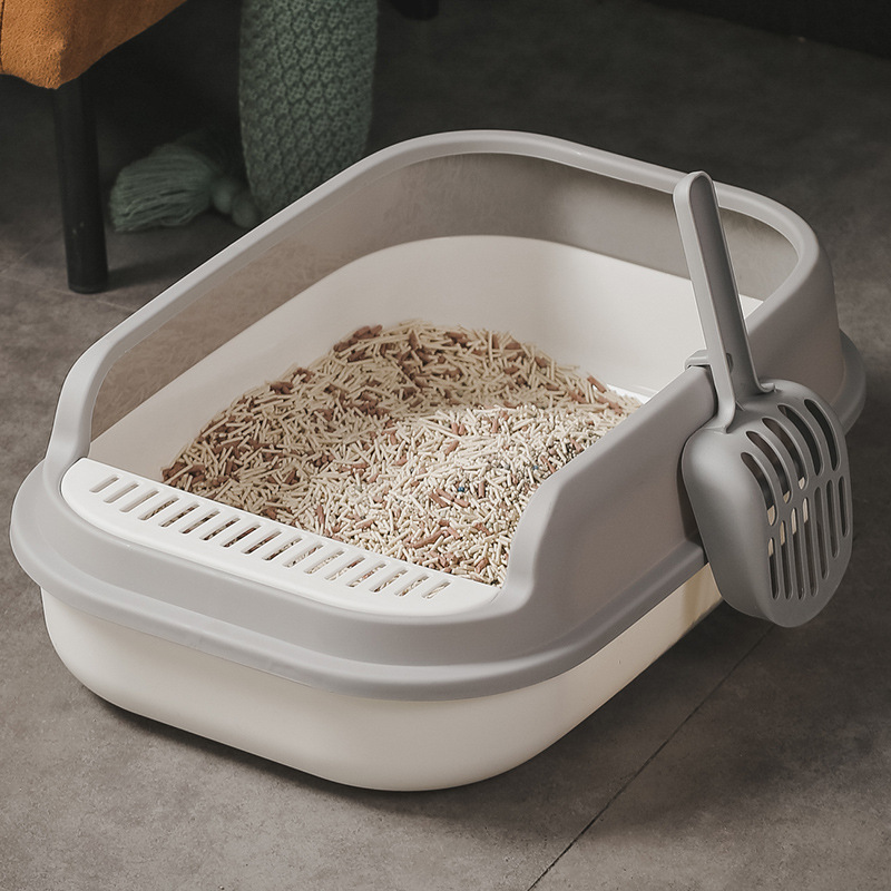 Large Litter Box Semi-Closed Splash-Proof Cat Litter Basin Thickened Litter Box Large One Piece Dropshipping