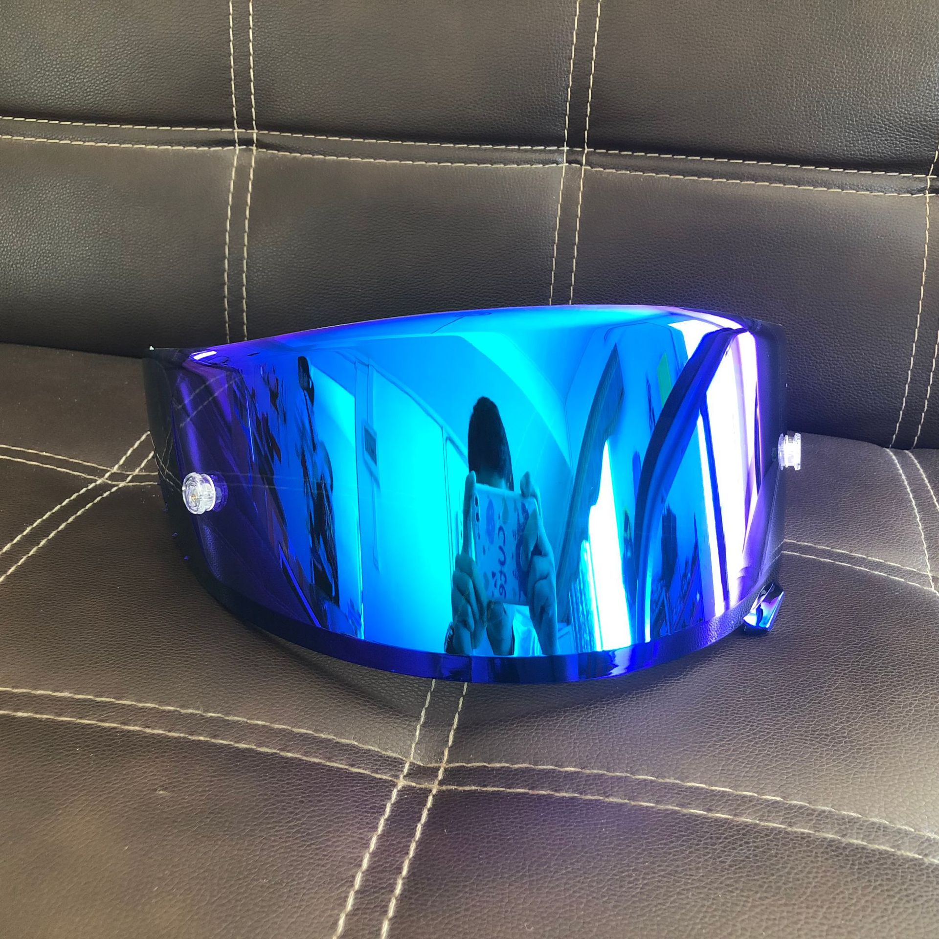 适合shoei z7 x14 ryd头盔电镀镜片全盔revo金红银蓝黑镜片防雾片