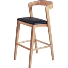 吧台凳子家用现代简约白蜡木酒吧椅高脚前台圆靠背椅