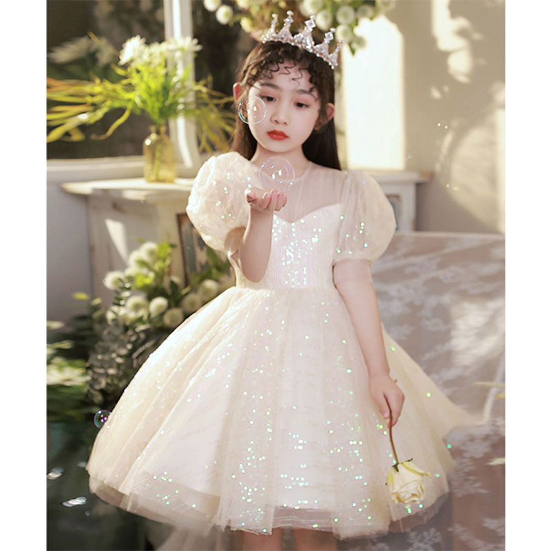 女童晚礼服高端生日甜美公主裙春季花童小女孩儿童钢琴演奏主持人