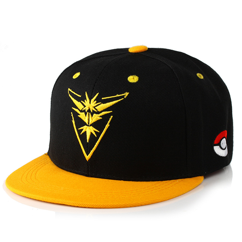 Cross-Border Moltres Embroidery Hip Hop Hat Cartoon Animation Baseball Cap Flat-Brimmed Cap Monster Lightning Frozen Bird Sun Hat