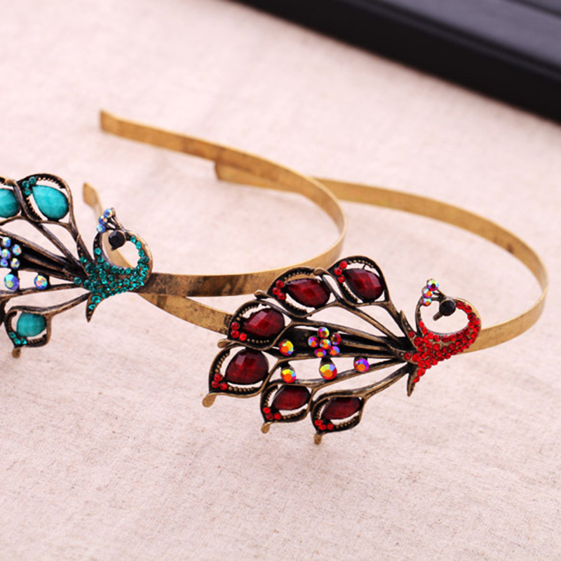 复古头饰创意设计感孔雀发箍女神范个性发饰品气质搭配发带潮批发