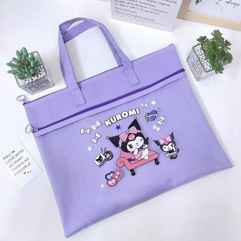 Foreign Trade Sanrio Clow M Portable Tuition Bag File Bag Big Ear Dog Melody Material Test Paper Buggy Bag Batch