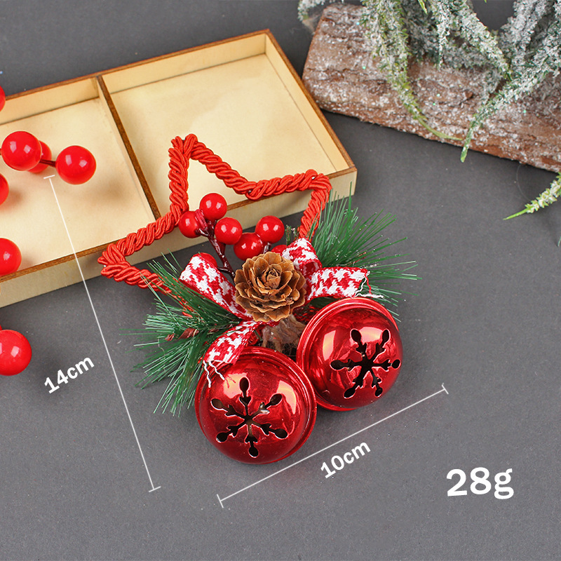Hong Kong Love Christmas Five-Pointed Star Bell Accessories Pendant DIY Christmas Tree Ornaments Bow Bell Showcase Tool