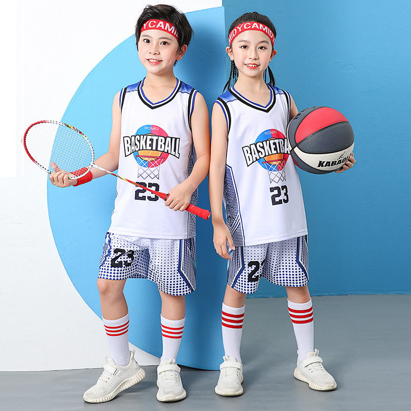 儿童篮球服男童夏季速干球衣女童男孩宝宝休闲运动速干套装球服潮