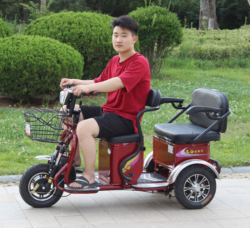 老人休闲电动三轮车老年人三轮电动车 双人电瓶车三轮车成人电动