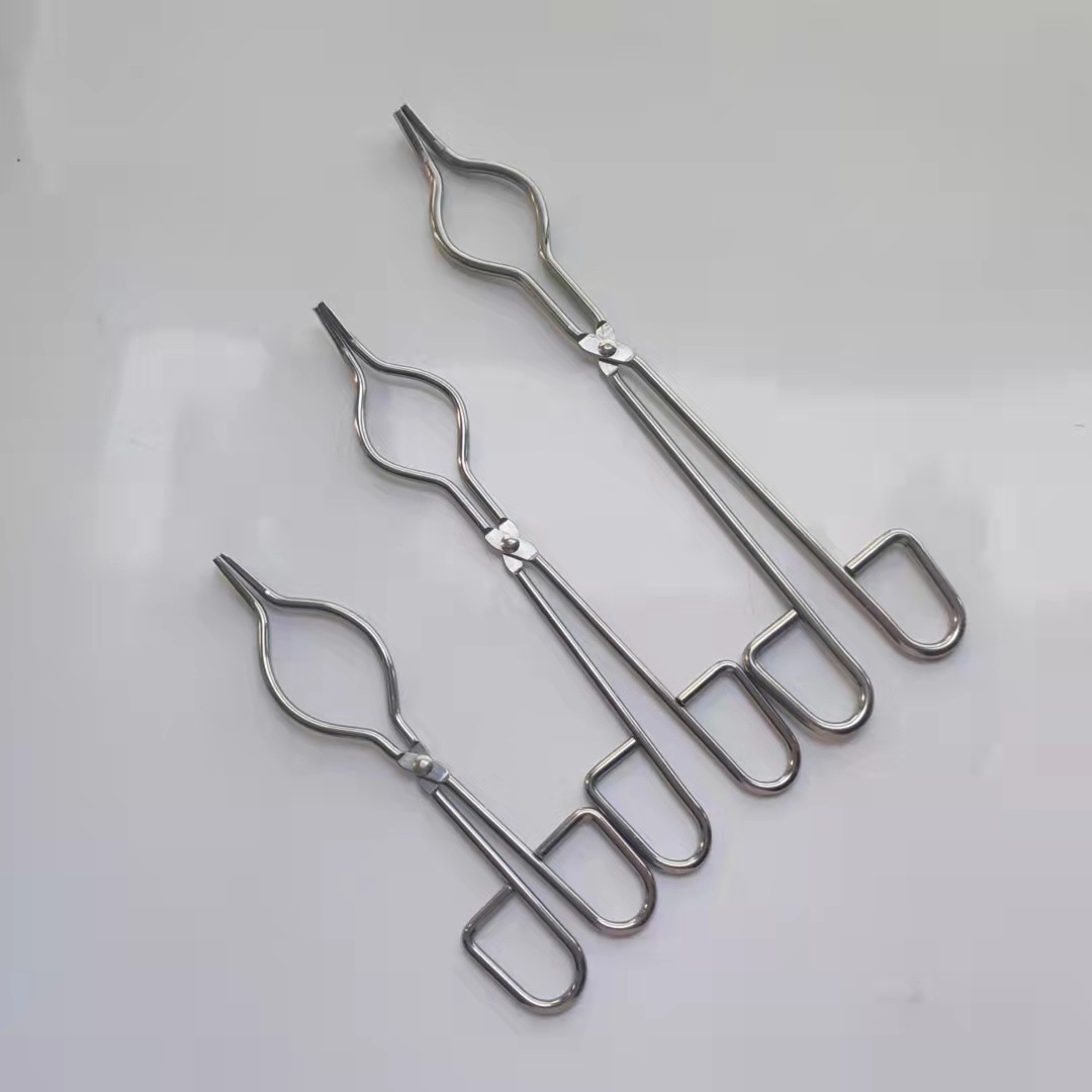 不锈钢实验室坩埚钳 克罗米高温陶瓷生物化学圆形坩埚夹