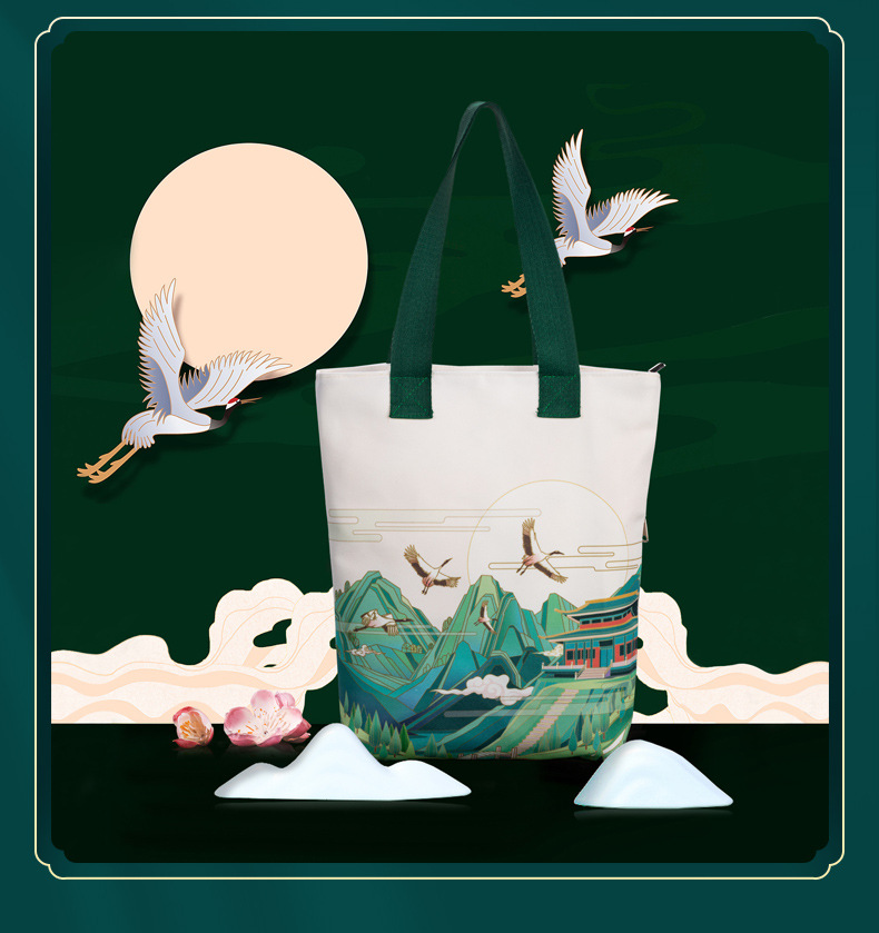 国风彩色帆布袋服装购物袋学生单肩收纳袋礼品广告宣传袋现货logo